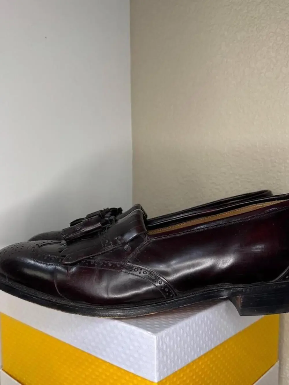 Johnston & Murphy Aristocraft Men’s 11 Burgundy Leather Tassel Loafers USA